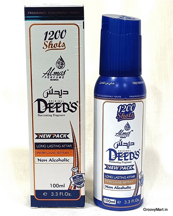 Almas Original DEEDS Long Lasting Attar Perfume Spray | Alcohol Free - 100ML