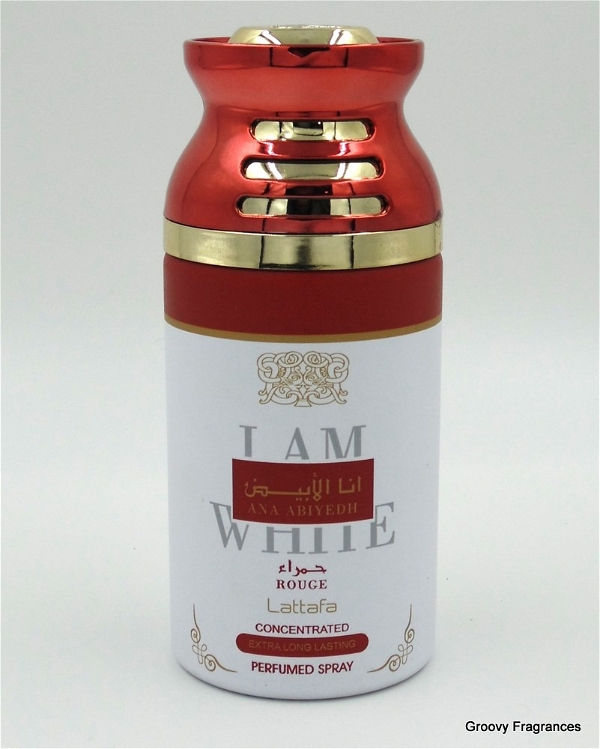 Lattafa I AM WHITE ANA ABHIYEDH Rouge Long Lasting Perfumed Spray | Alcohol Free - 250ML