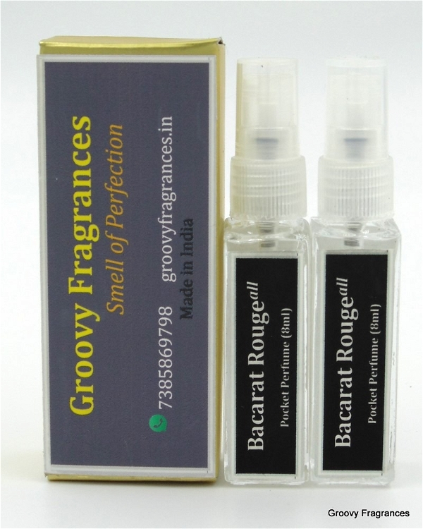 Groovy Fragrances Bacarat Rouge Long Lasting Pocket Perfume 8ML (Pack of 2) | Unisex | By Groovy Fragrances - 8ML