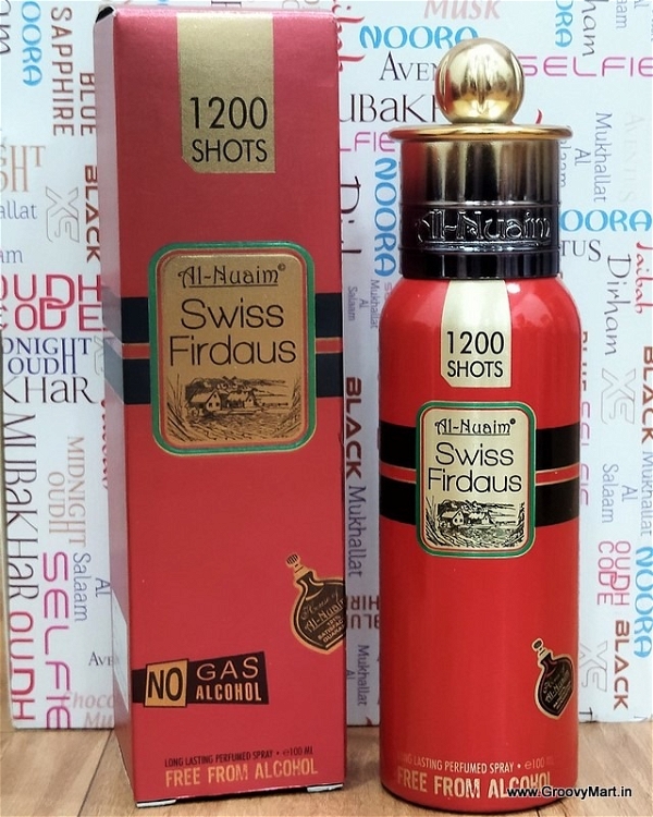 Al Nuaim Swiss Firdaus Long Lasting Perfume Spray  | Alcohol Free - 100ML