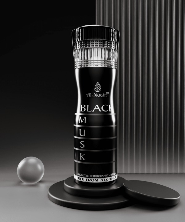 Al Nuaim Black Musk Latest Collection Long Lasting Perfumed Spray - 200ML