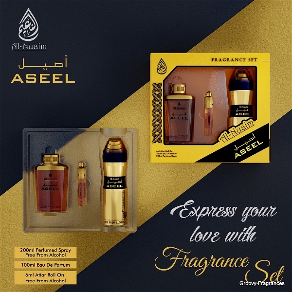 Al Nuaim Aseel Fragrance Set 3 In 1 - 200ML+100ML+6ML