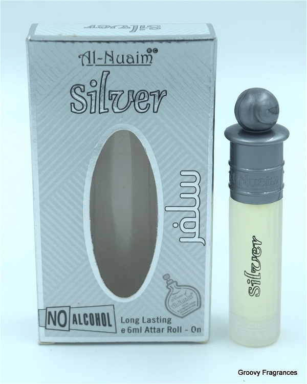 Al Nuaim Silver Perfume Roll-On Attar Free from ALCOHOL - 6ML