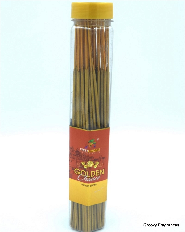 FIRSTCHOICE Golden Chance Original NATURAL INCENSE STICKS Long Lasting Mesmerizing Scent Luxury Perfume Agarbatti | NO CHARCOAL - 100GM