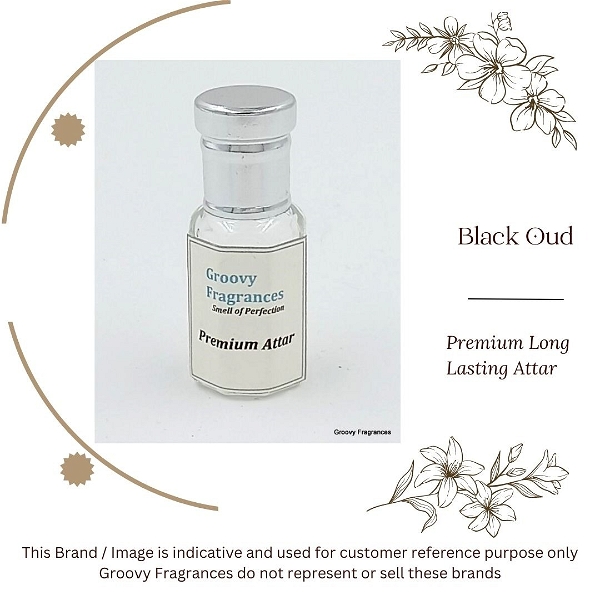 Groovy Fragrances Black Oud Long Lasting Perfume Roll-On Attar | For Men | Alcohol Free - 6ML