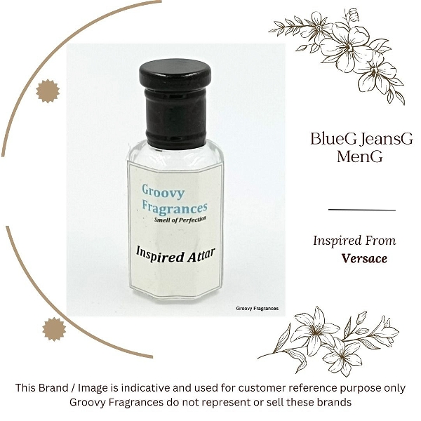 Groovy Fragrances BlueG JeansG MenG By VarsaceG Long Lasting Perfume Roll-On Attar | For Men | Alcohol Free - 12ML