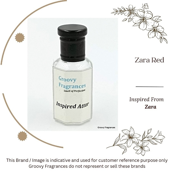 Groovy Fragrances Zara Red Long Lasting Perfume Roll-On Attar | For Men | Alcohol Free - 12ML