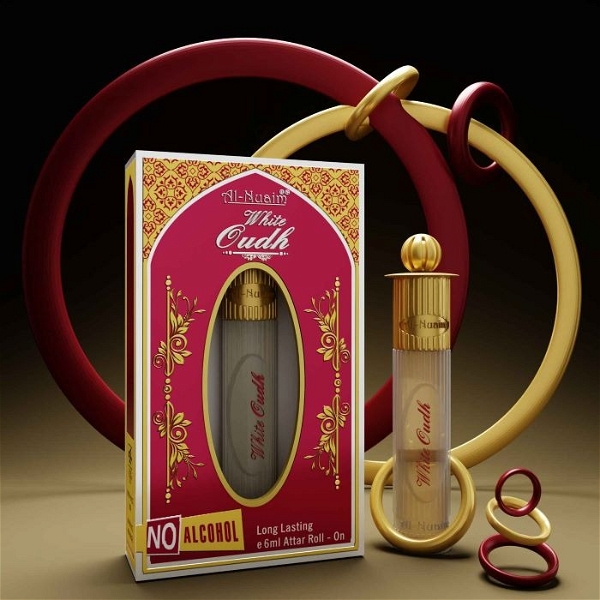 Al Nuaim white oudh perfume roll-on attar free from alcohol - 6ML