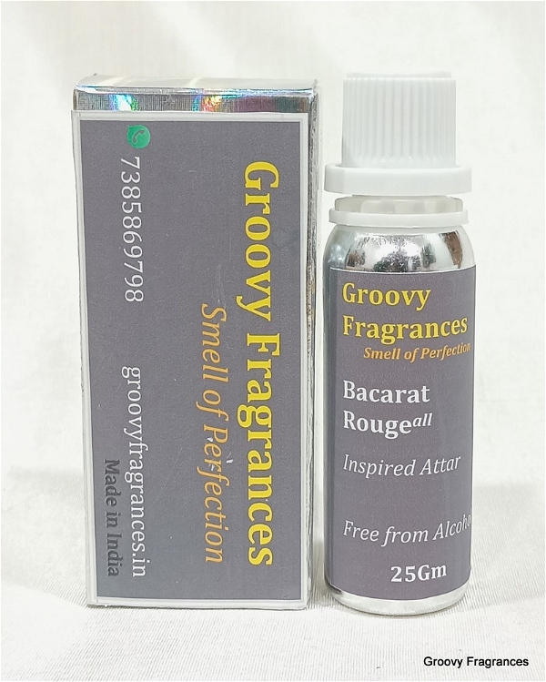 Groovy Fragrances Bacarat Rouge Long Lasting Perfume Roll-On Attar | Unisex | Alcohol Free by Groovy Fragrances - 25Gm