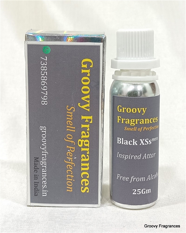 Groovy Fragrances Black XSs Long Lasting Perfume Roll-On Attar | For Men | Alcohol Free by Groovy Fragrances - 25Gm