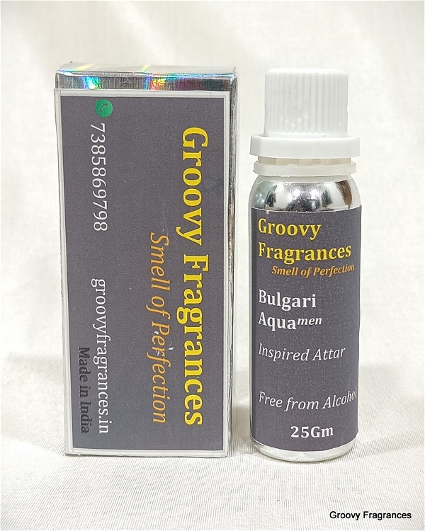 Groovy Fragrances Bulgari Aqua Long Lasting Perfume Roll-On Attar | For Men | Alcohol Free by Groovy Fragrances - 25Gm