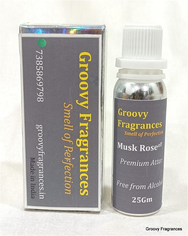 Groovy Fragrances Musk Rose Long Lasting Perfume Roll-On Attar | Unisex | Alcohol Free by Groovy Fragrances - 25Gm