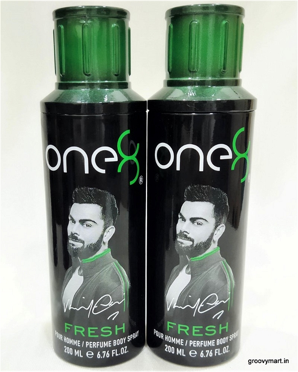 One8 one8 by virat kohli fresh perfume body spray (400 ml, pack of 2)