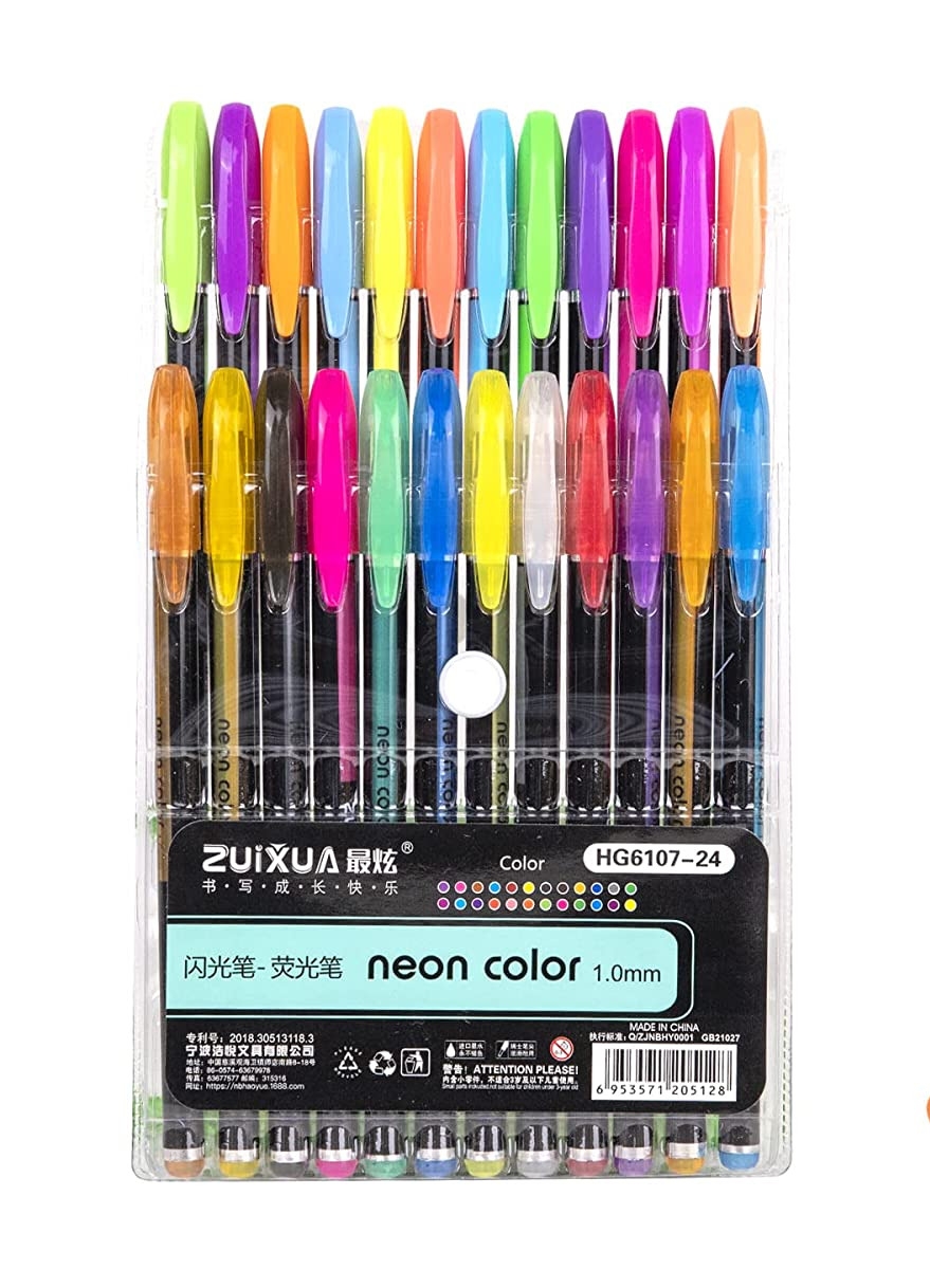 Glitter Gel Pens 32 Colors Neon Glitter Pens Colored Pens Fine Tip Art  Markers Set with