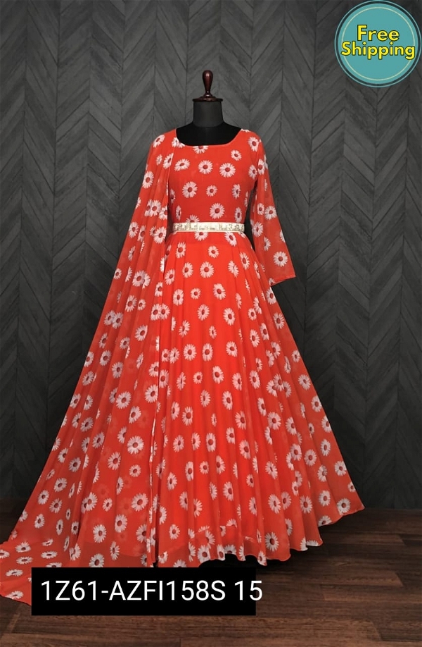 Printed Gowns were the Aggrogative choice of womens - Free Size, Bittersweet
