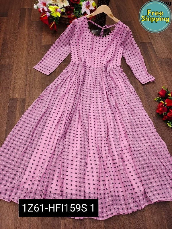 PREMIUM READYMADE GOWN COLLECTIONS - Lavender Rose, Free Size