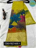 Fabric pure chiffon With blouse with beautifully veiwing border - Turbo, Free Size