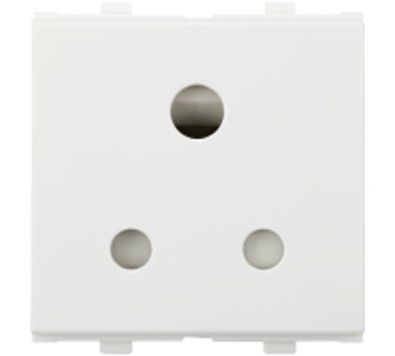 Anchor Penta Modular 3Pin Socket 6A 2M ISI - 65203 White - White