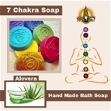  Hand Made 7 Chakara  Aloevera Soap - 80 Gram