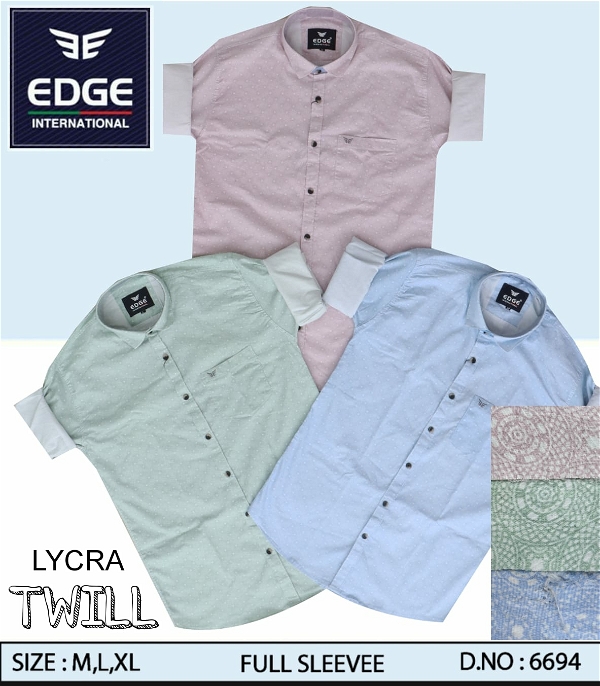 Fancy Lycra Twill Shirt 6694 - M L XL