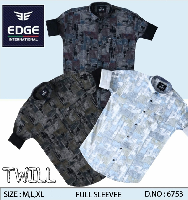 Fancy Printed Twill Shirt 6753 - 3 . Size : 3 ( M L XL )