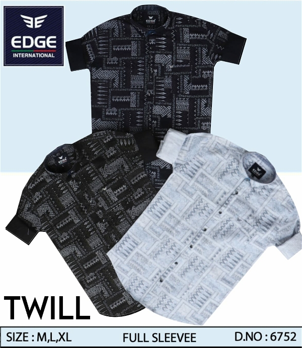 Fancy Printed Twill Shirt 6752 - 3 . Size : 3 ( M L XL )