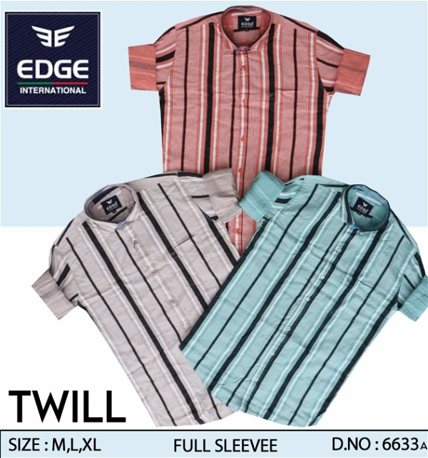 Fancy Twill Printed Shirt 6633A - 3 . Sizes: 3 ( M L XL)