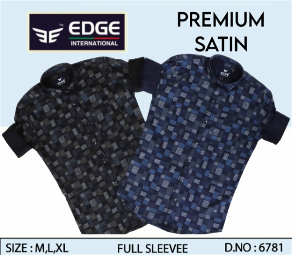 Premium Satin Shirt 6781 - 2 . Sizes: 3 ( M L XL)