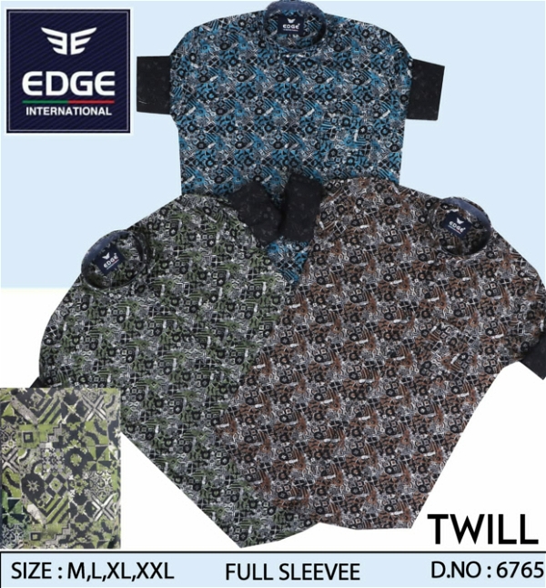 Fancy Twill Printed Shirt 6765 - 3 . Sizes 4(M L XL XXL)