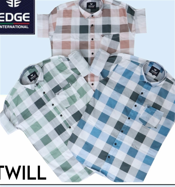 Fancy Check Twill Shirt 6798 - 3 . Sizes: 3 ( M L XL)