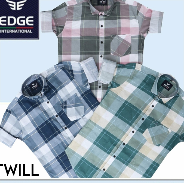 Fancy Check Twill Shirt 6787 - 3 . Sizes: 3 ( M L XL)