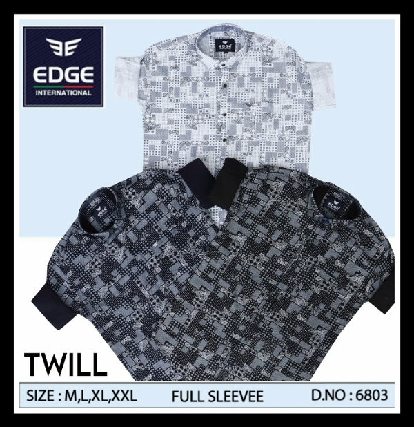 Fancy Twill Printed Shirt 6803 - 3 . Sizes 4 ( M L XL XXL)