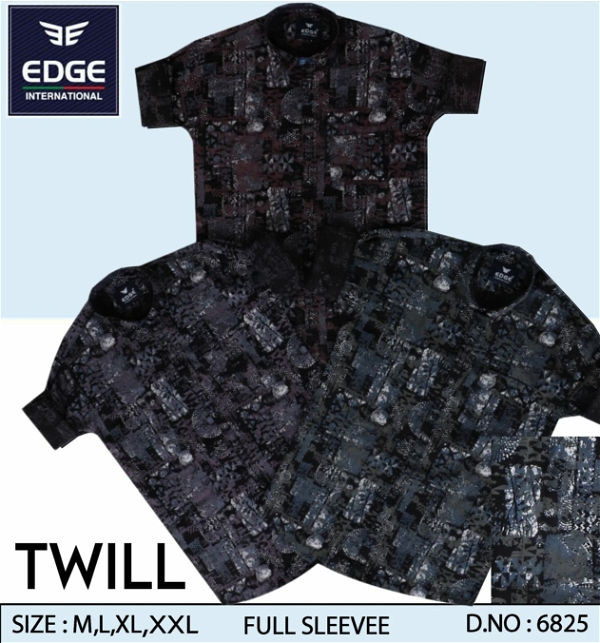 Fancy Twill Printed Shirt 6825 - 3 . Sizes 4 ( M L XL XXL)