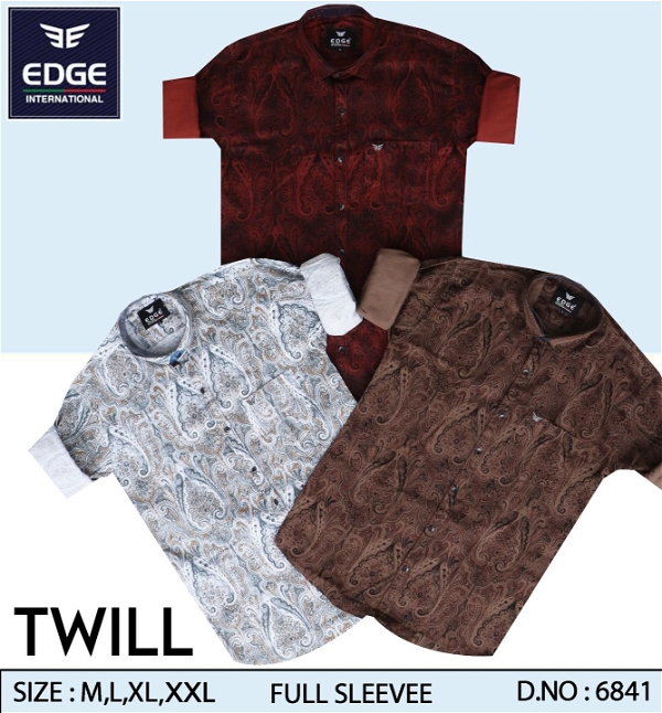 Fancy Twill Printed Shirt 6841 - 3. Sizes : 4 . ( M,L,XL,XXL)