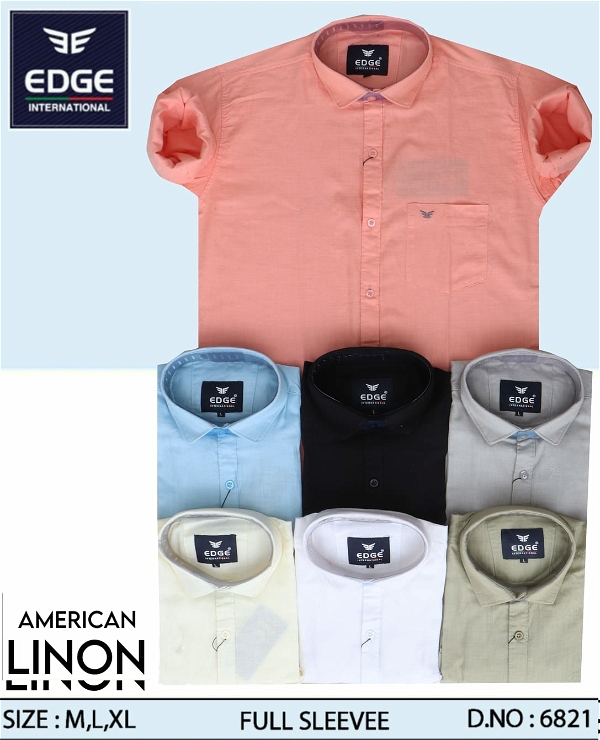 American Linon Plain Shirt 6821 - 7. Sizes: 3 ( M L XL )