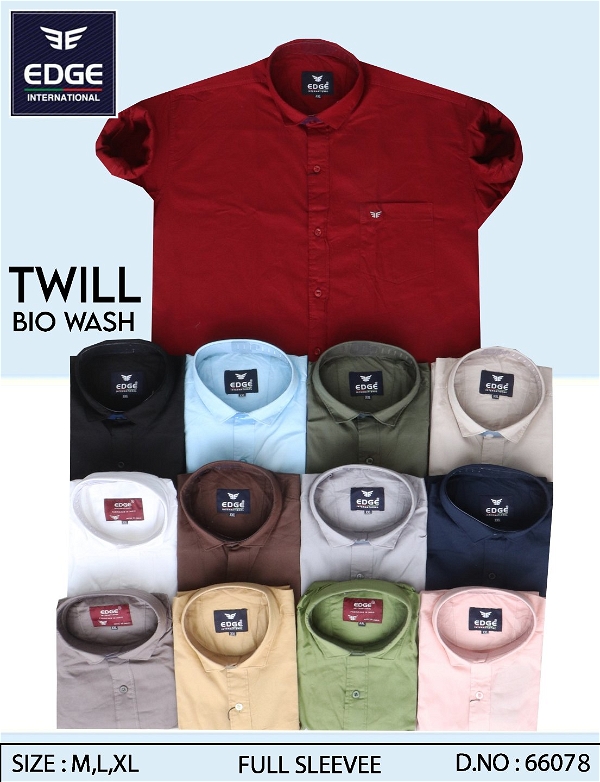 Twill Bio Wash Shirt 66078 - 13. Sizes : 3 ( M L XL )
