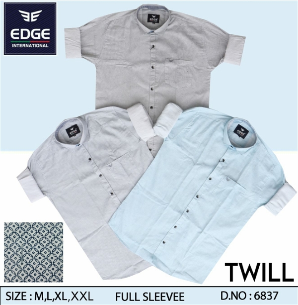 Fancy Twill Printed Shirt 6837 - 3 . Sizes: 4 ( M L XL XXL )