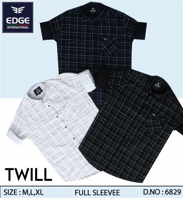 Fancy Twill Check Shirt 6829 - 3 . Sizes: 3 ( M L XL )