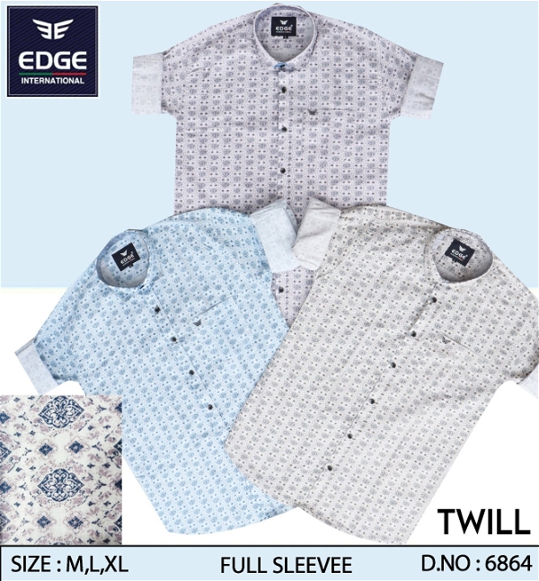 Fancy Twill Printed Shirt 6864 - 3 . Sizes: 3 ( M L XL )