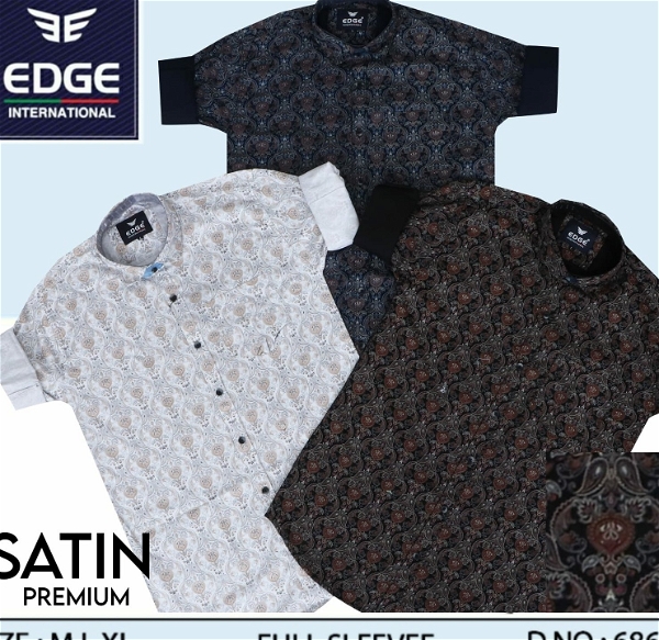 Premium Satin Shirt 6863 - 3 Sizes: 3 ( M L XL )