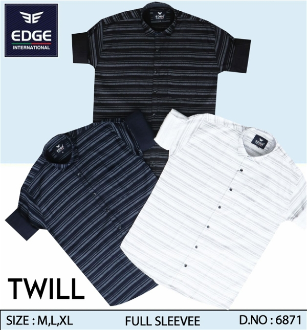 Fancy Twill Lining Shirt 6871 - 3 . Sizes: 3 ( M L XL )