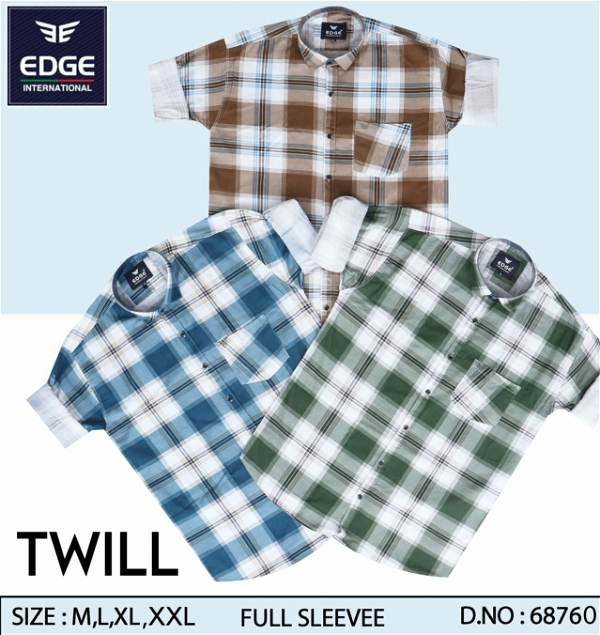 Fancy Twill Check Shirt 68760 - 3 . Sizes: 4 ( M L XL XXL)