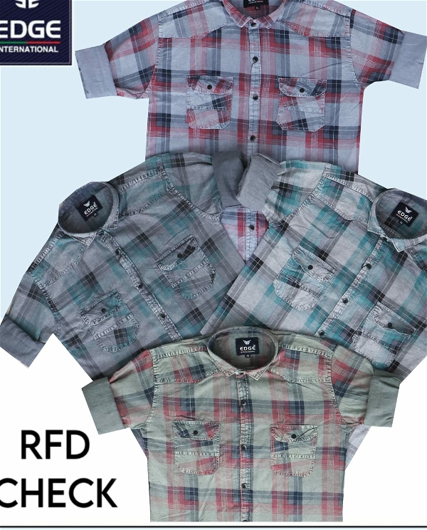 RFD Check Double Pocket Shirt 6745 - 4 . Sizes: 3 ( M L XL )