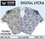 Digital Lycra Printed Shirt 6911 - 2 . Sizes: 3 ( M L XL )