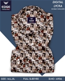 Digital Lycra Printed Shirt 6909 - 2 . Sizes: 3 ( M L XL )