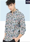 Digital Lycra Printed Shirt 6921 - 2 . Sizes : 3 ( M L XL )