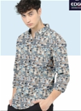 Digital Lycra Printed Shirt 6913 - 2 . Sizes : 3 ( M L XL )
