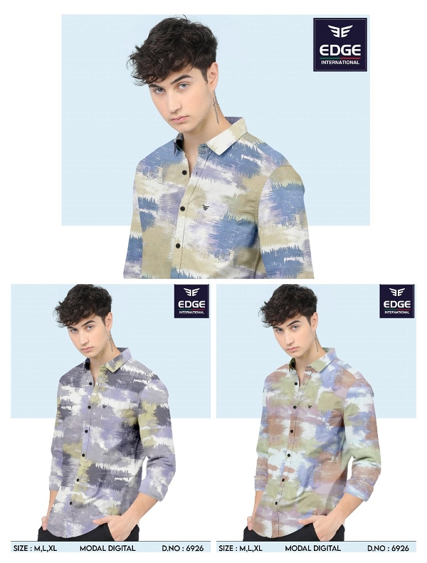 Digital Modal Rayon Printed Shirt 6926 - 3 . Sizes : 3 ( M L XL )