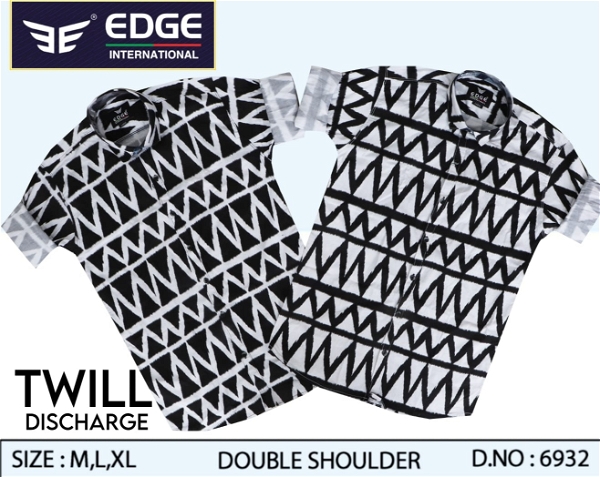 Fancy Twill Discharge Printed Shirt 6932 - 2 . Sizes : 3 ( M L XL )