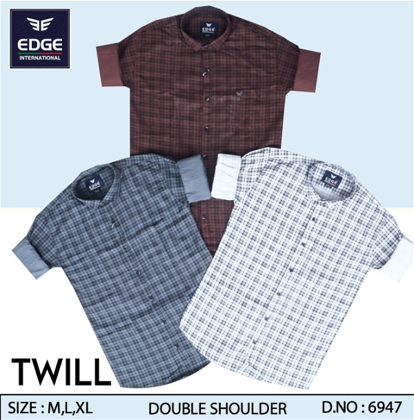 Fancy Twill Check Shirt 6947 - 3 . Sizes : 3 ( M L XL )